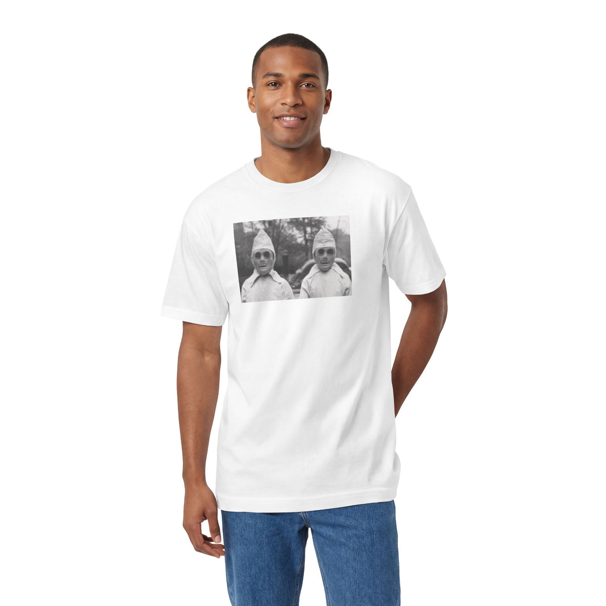 Adult T w/Authentic Vintage Halloween 1940s Image of 2 Ghouls