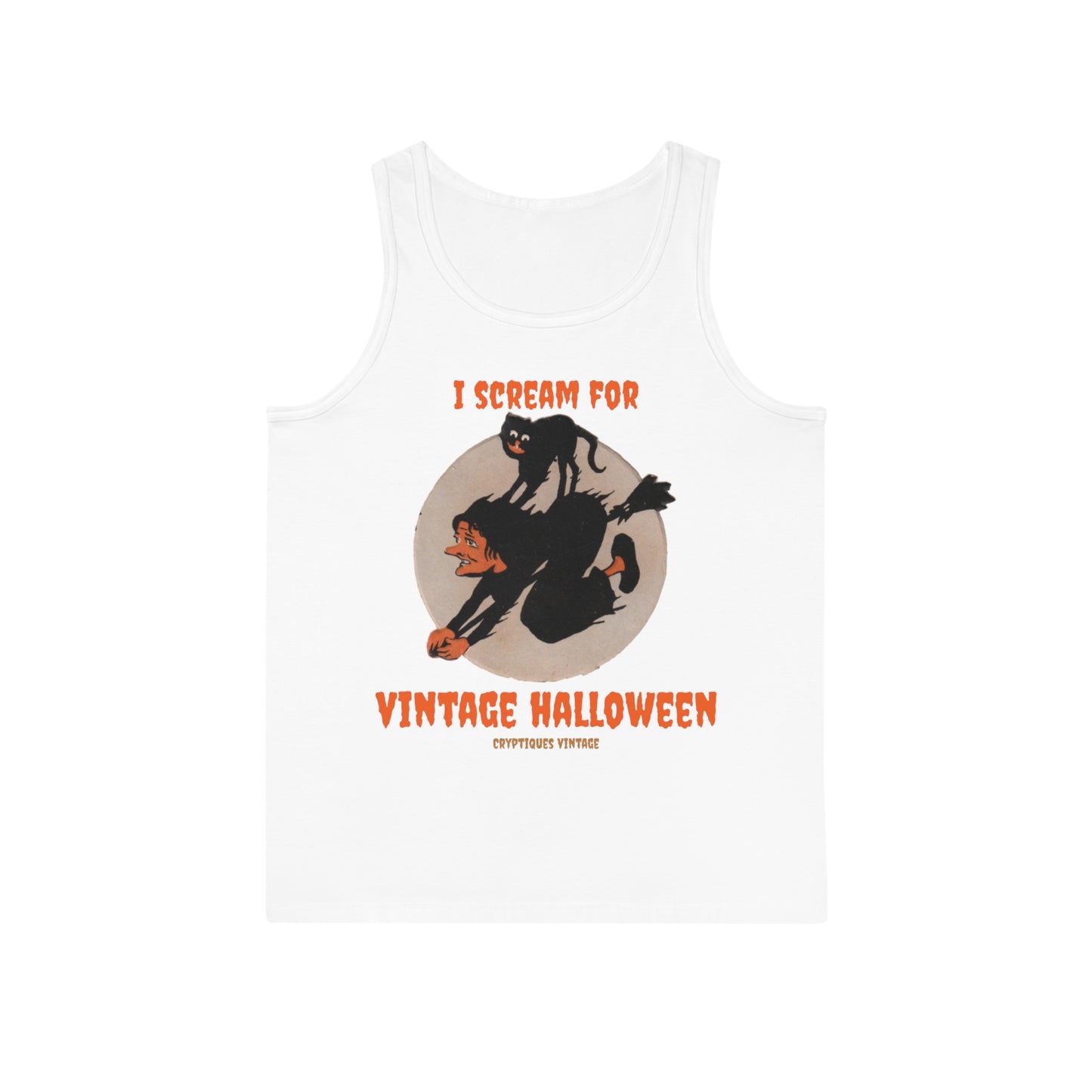 Witch Cat Broom Unisex Softstyle™ Tank Top