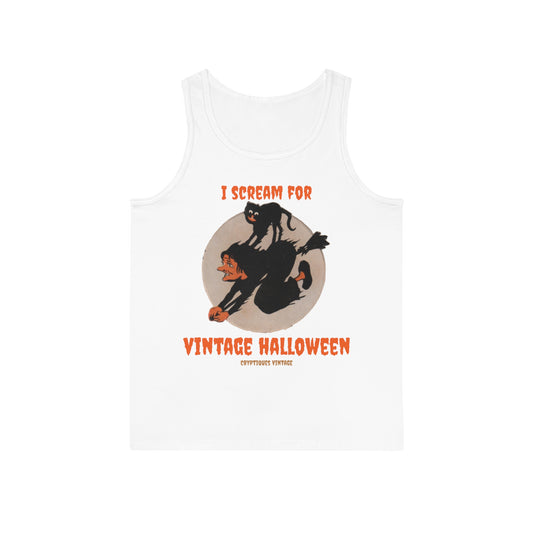 Witch Cat Broom Unisex Softstyle™ Tank Top