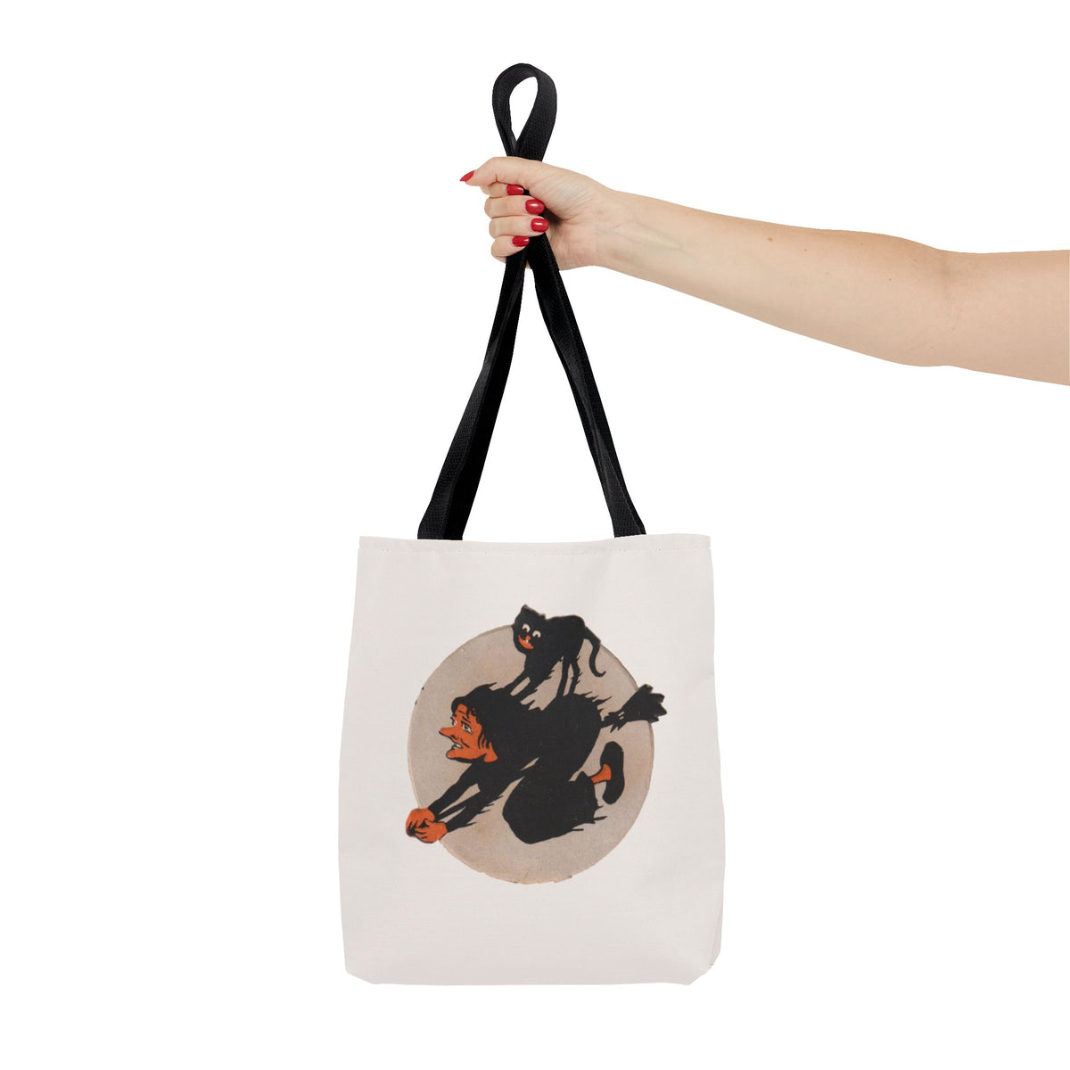 Tote Bag w/ Authentic Vintage Halloween Extremely Rare Early 1900s Witch & Cat Seal Image