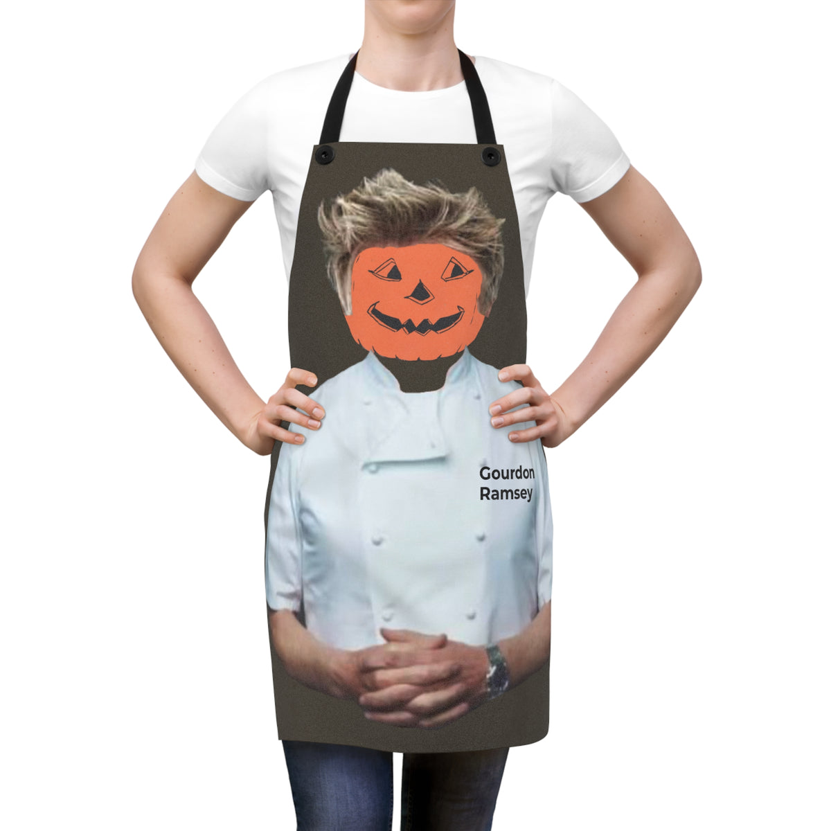 Apron w/ Authentic 1930s JOL Face Die Cut Decoration Image 'Gourdon Ramsey'