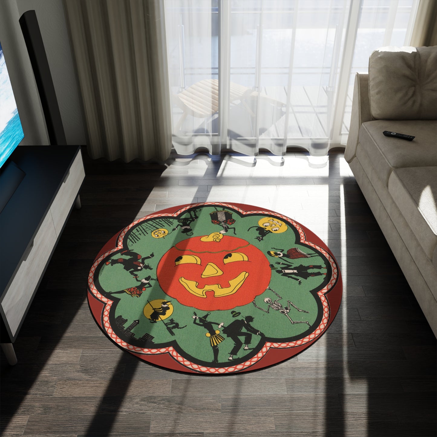 1920's Green Pumpkin Coaster Rug