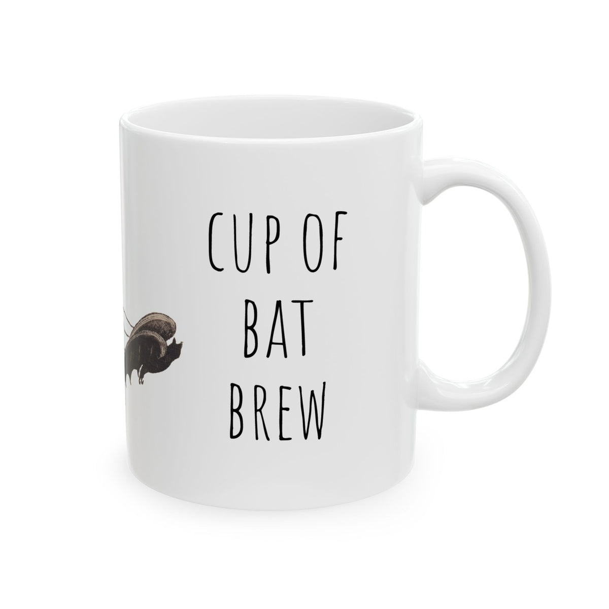 Ceramic Mug w/ Authentic Vintage Halloween Early 1900s Place Card Image (11oz & 15oz) 'Cup Of Bat Brew'