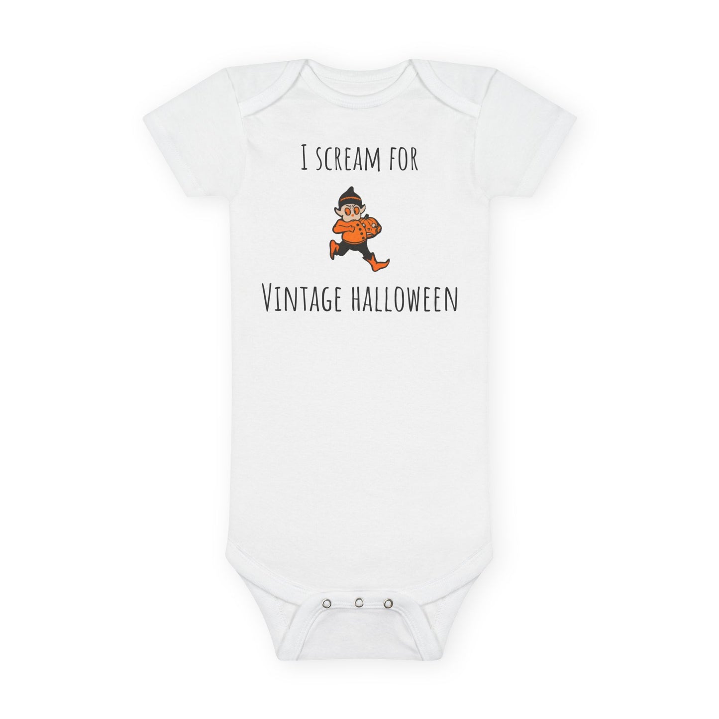 Vintage Halloween Baby Onesie – "I Scream for Vintage Halloween" w/ 1925 Imp Organic Bodysuit