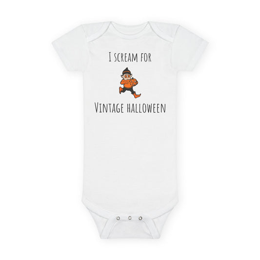 Vintage Halloween Baby Onesie – "I Scream for Vintage Halloween" w/ 1925 Imp Organic Bodysuit