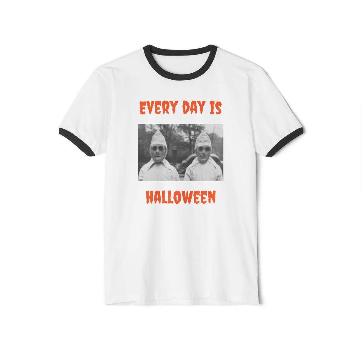 Adult T Ringer w/Authentic 1940s Image of Creepy Ghouls "Every Day Is Halloween"