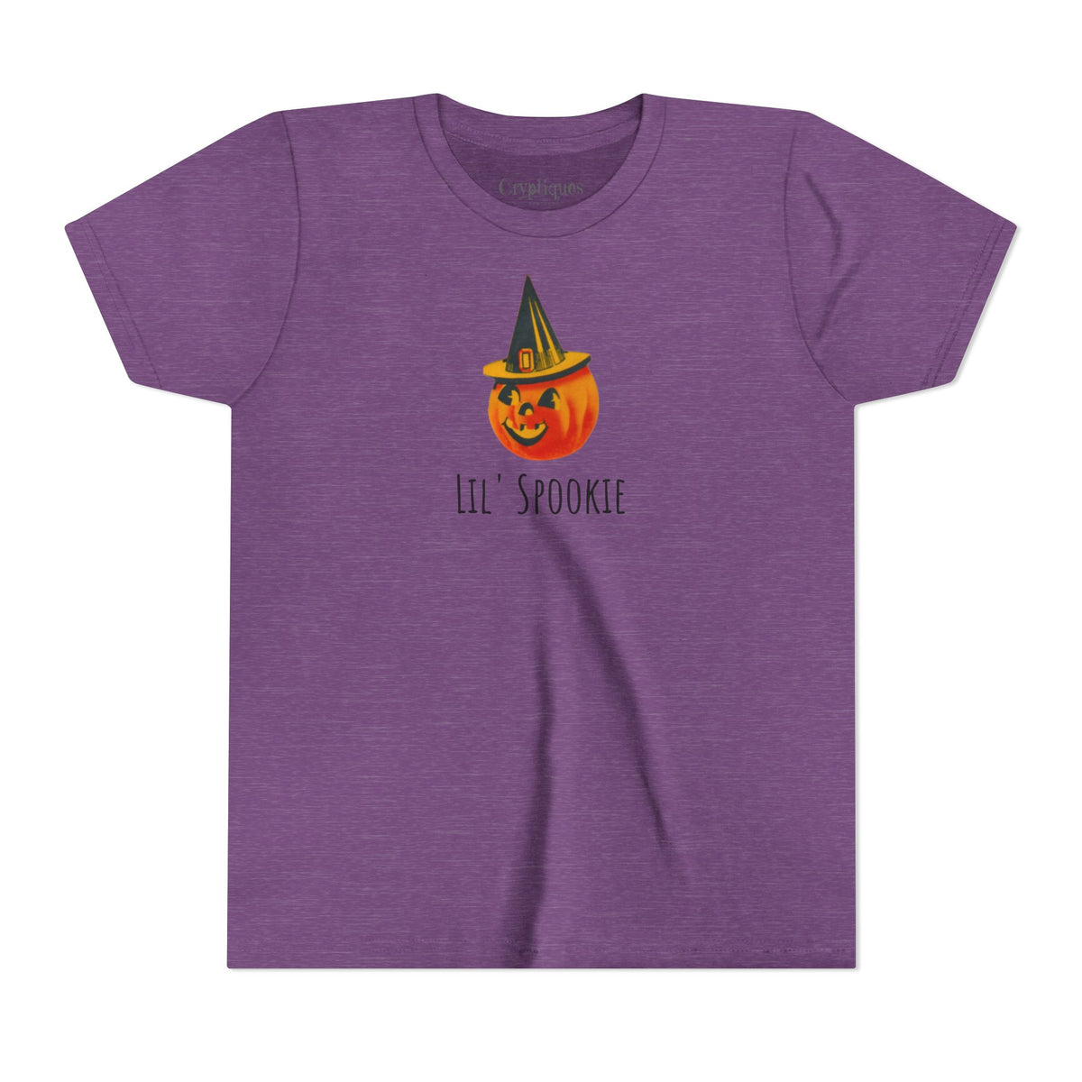 Youth Tee w/ Authentic Vintage Halloween 1950s JOL & Witch Hat Seal Image 'Lil' Spookie'