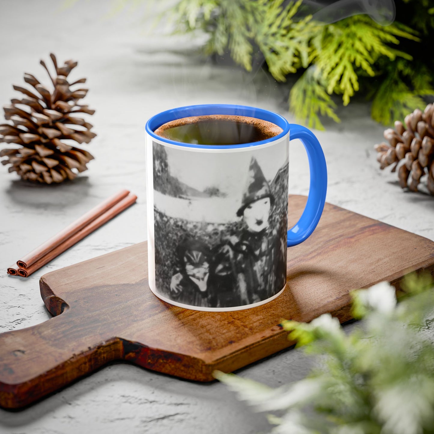 2 1940's Kids in Masks Colorful Mug