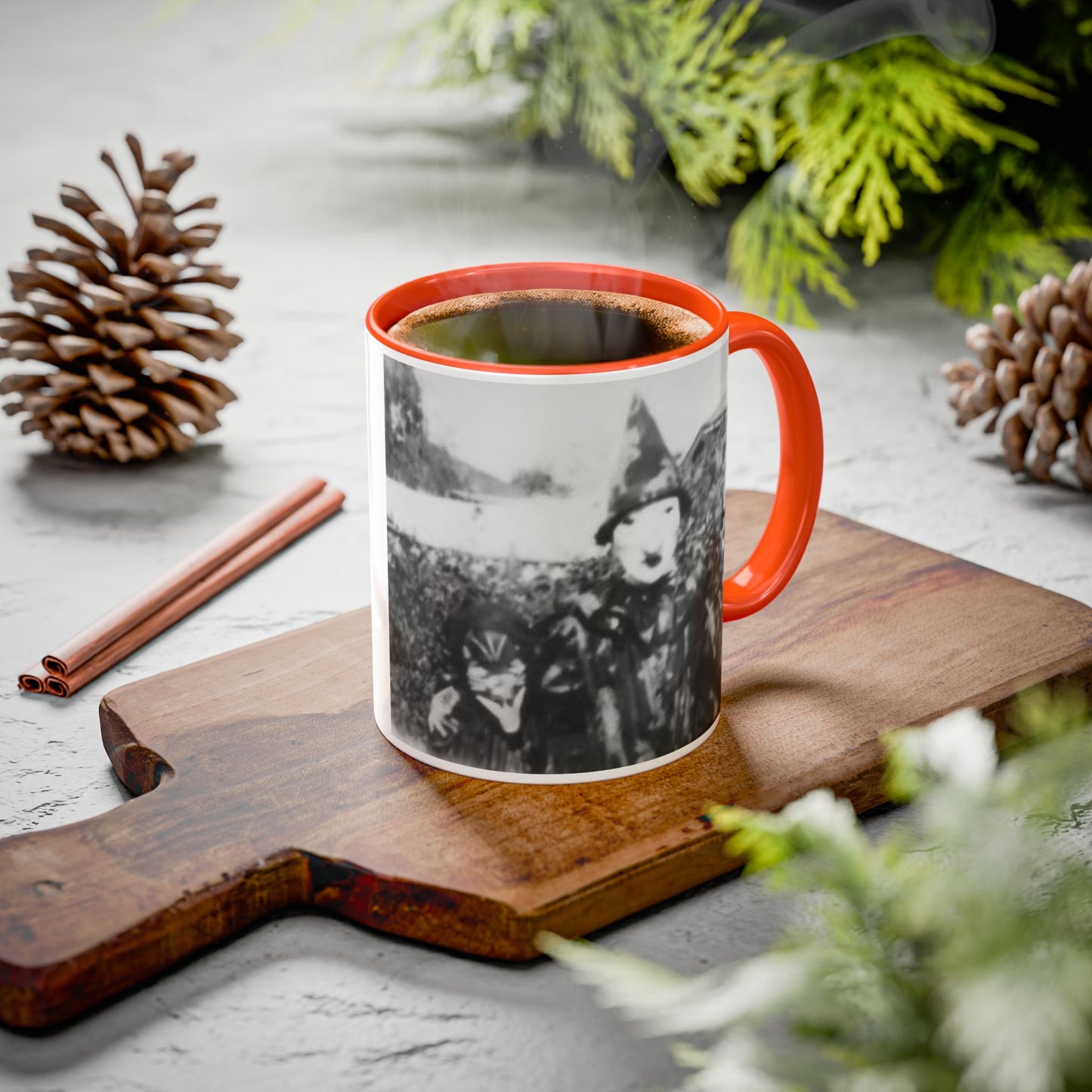 2 1940's Kids in Masks Colorful Mug