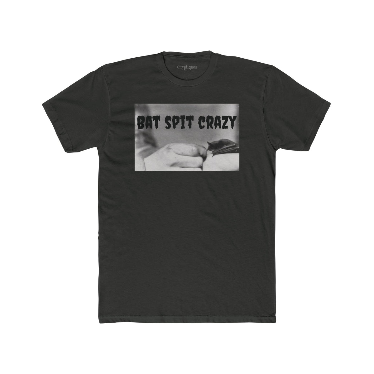 Adult T w/ Authentic Vintage 1940s Baby Bat Drinking Photograph Image 'Bat Spit Crazy'