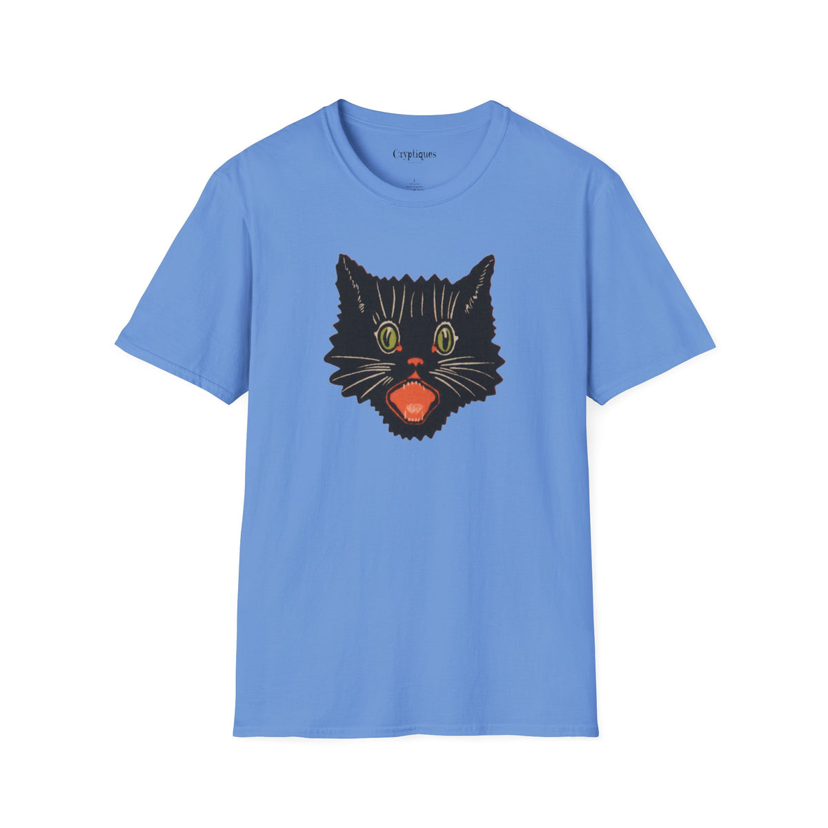 Adult T w/ Authentic Vintage Halloween 1920s Scaredy Cat Seal Image