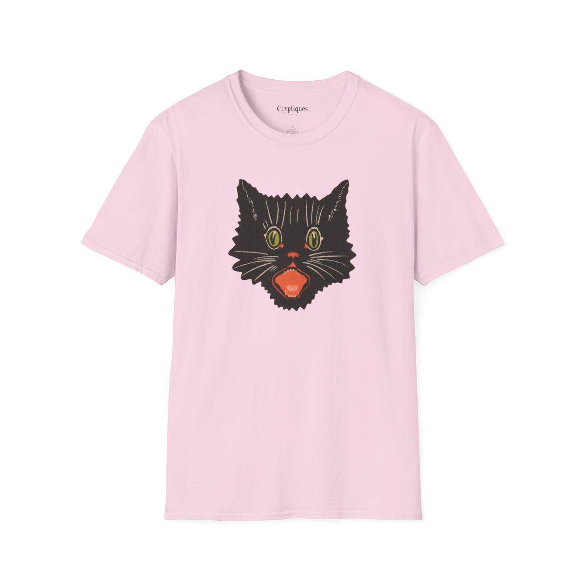 Adult T w/ Authentic Vintage Halloween 1920s Scaredy Cat Seal Image