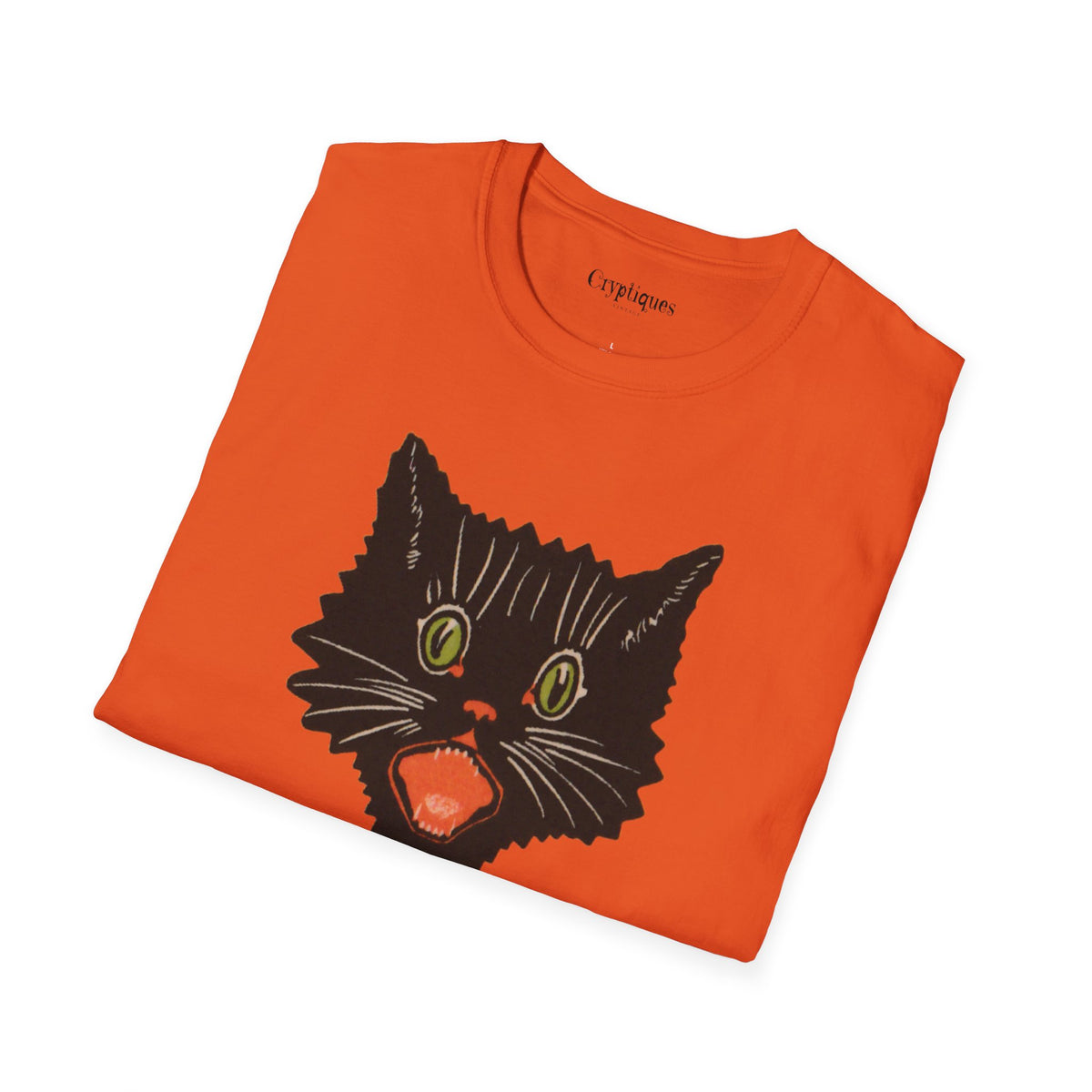 Adult T w/ Authentic Vintage Halloween 1920s Scaredy Cat Seal Image