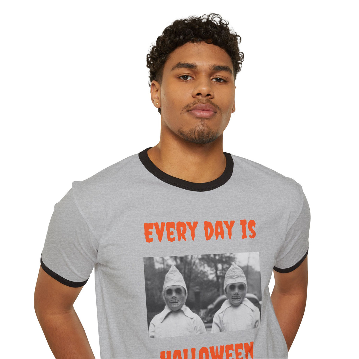 Adult T Ringer w/Authentic 1940s Image of Creepy Ghouls "Every Day Is Halloween"