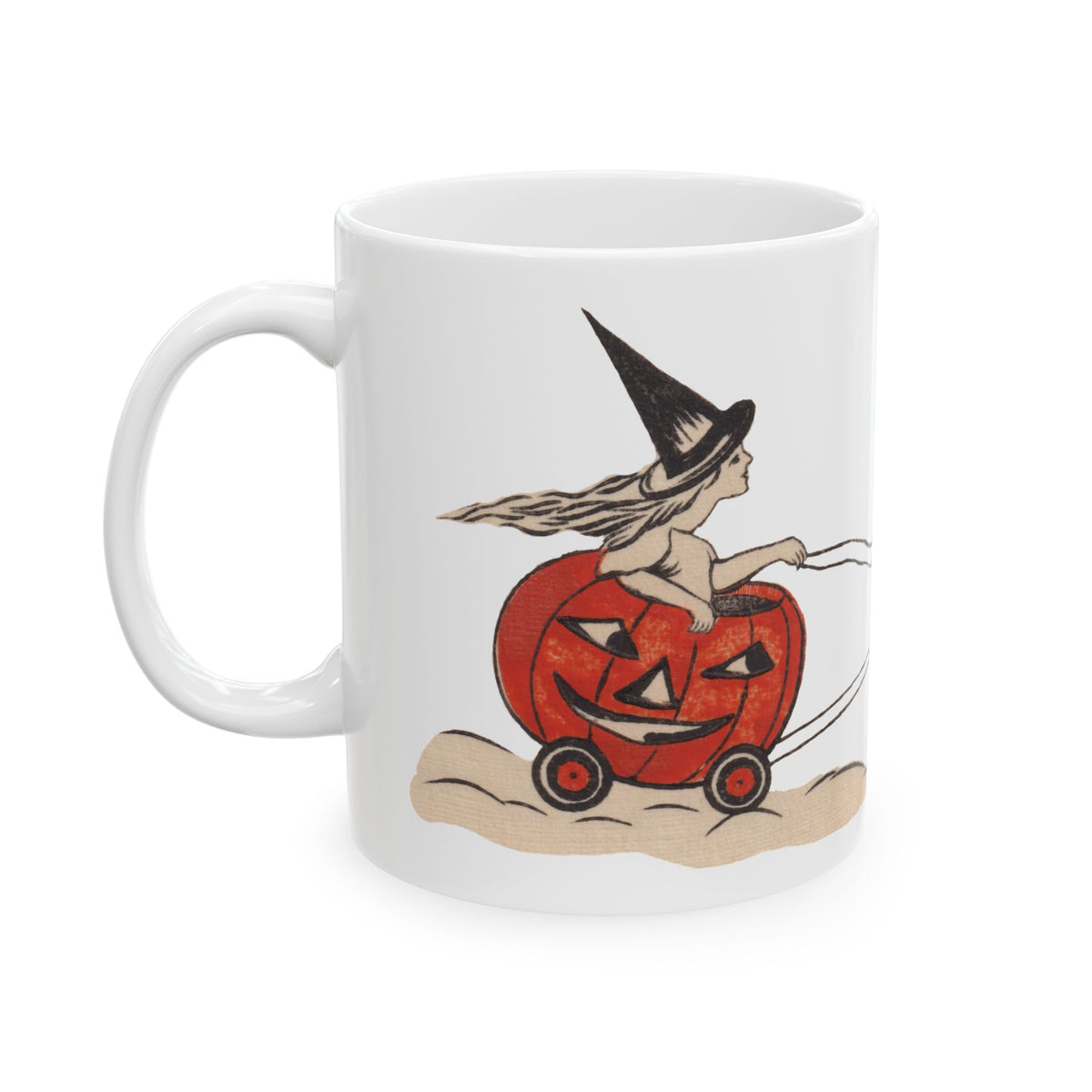 Ceramic Mug w/ Authentic Vintage Halloween Early 1900s Place Card Image (11oz & 15oz) 'Cup Of Bat Brew'