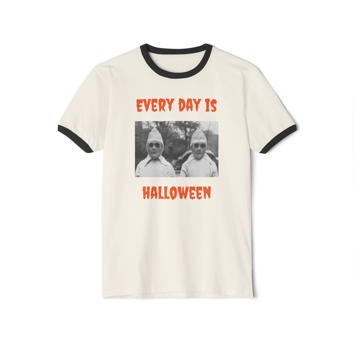Adult T Ringer w/Authentic 1940s Image of Creepy Ghouls "Every Day Is Halloween"