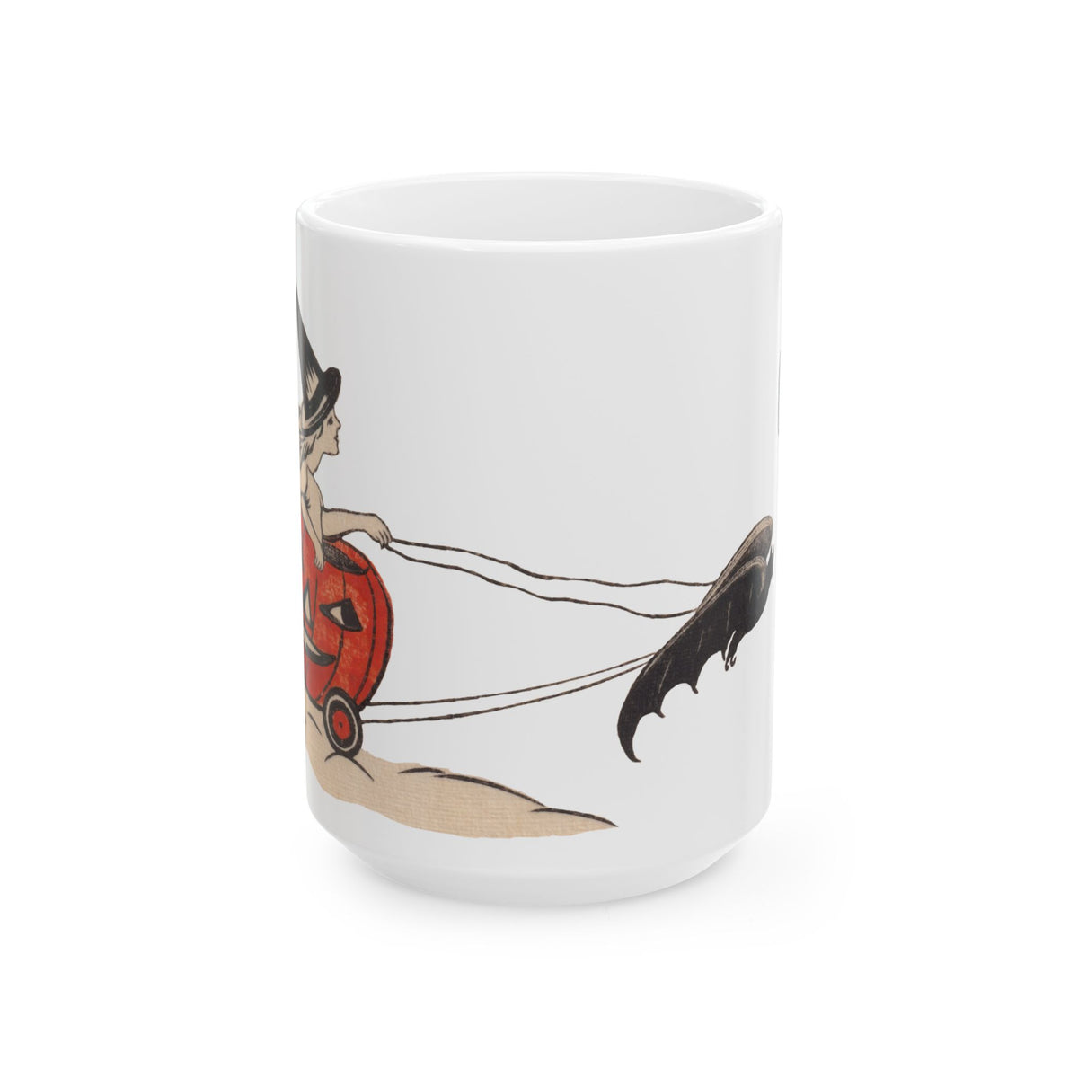 Ceramic Mug w/ Authentic Vintage Halloween Early 1900s Place Card Image (11oz & 15oz) 'Cup Of Bat Brew'