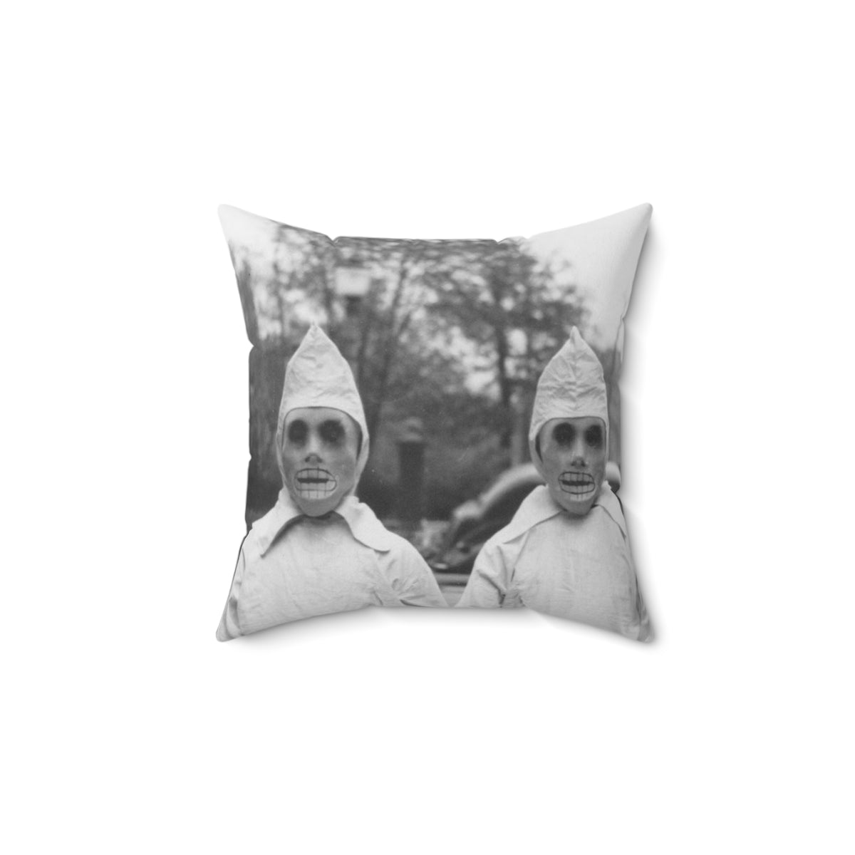 Throw Pillow w/ Authentic Vintage Halloween 1940s Image 2 Halloween Ghouls Trick or Treating