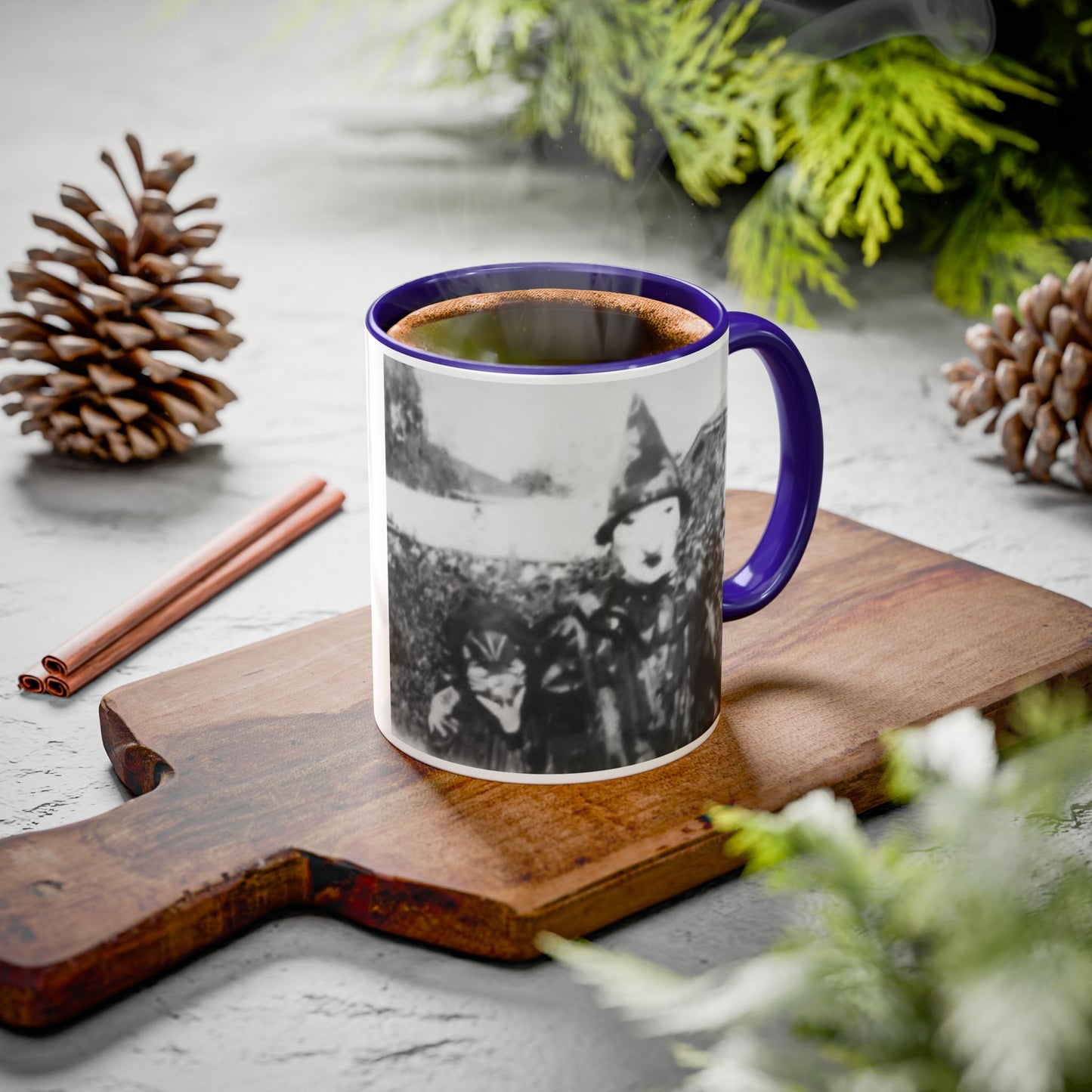 2 1940's Kids in Masks Colorful Mug
