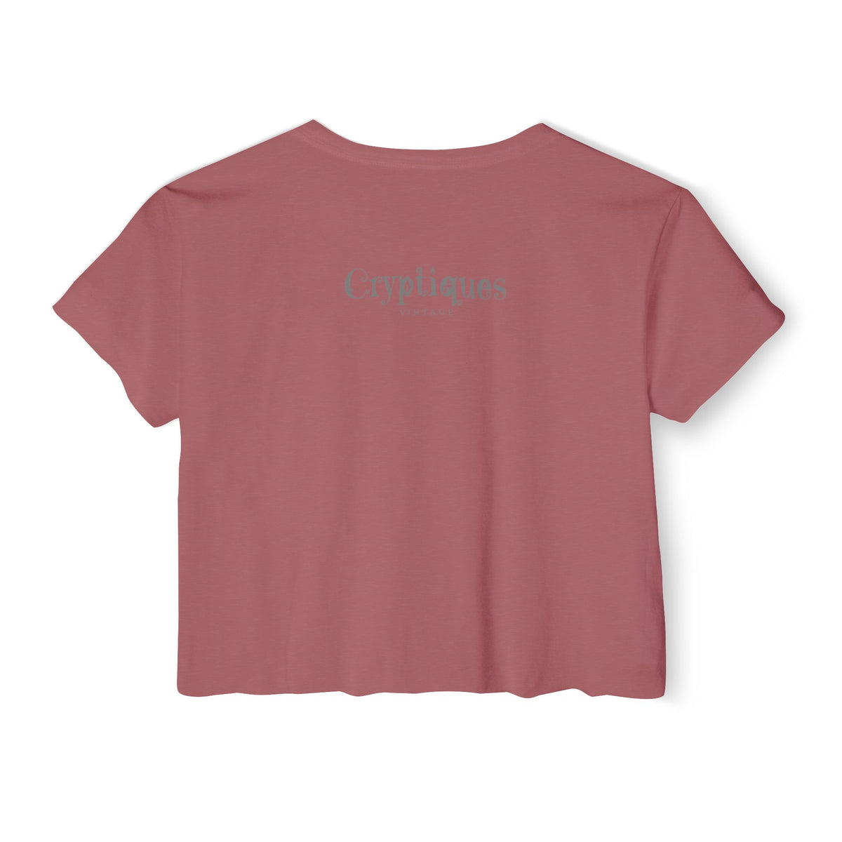 Women's Crop Top w/ Authentic Vintage Halloween 1930s Image of a Yellow Art Deco Witch Place Card