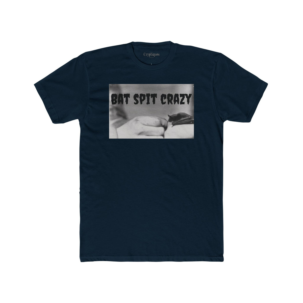 Adult T w/ Authentic Vintage 1940s Baby Bat Drinking Photograph Image 'Bat Spit Crazy'
