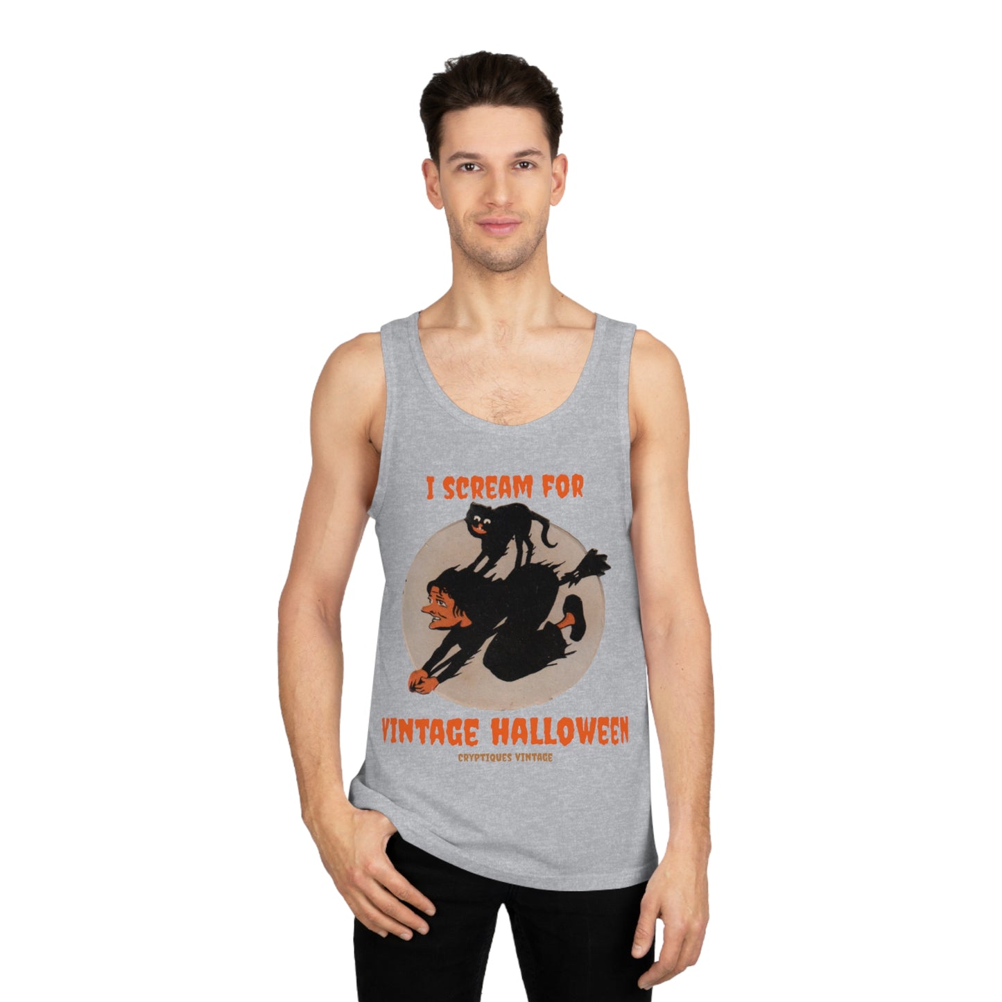 Witch Cat Broom Unisex Softstyle™ Tank Top
