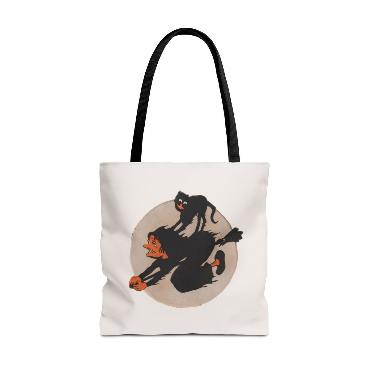 Tote Bag w/ Authentic Vintage Halloween Extremely Rare Early 1900s Witch & Cat Seal Image