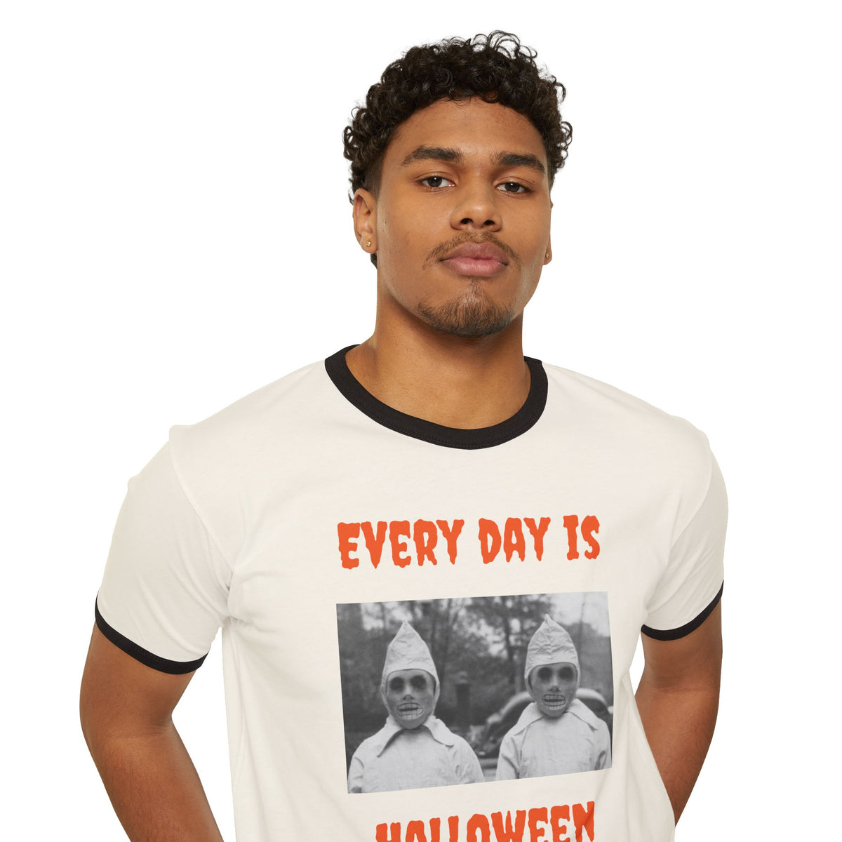 Adult T Ringer w/Authentic 1940s Image of Creepy Ghouls "Every Day Is Halloween"