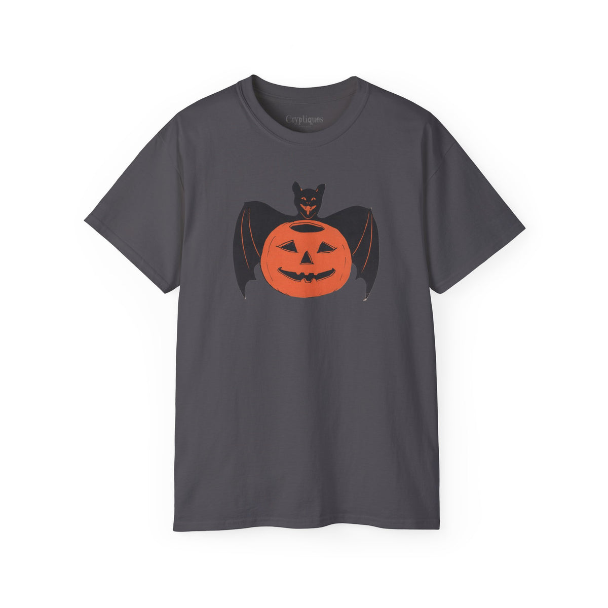 Adult T w/ Authentic Vintage Halloween 1930s Image of a Bat & Jack-O’-Lantern Die cut