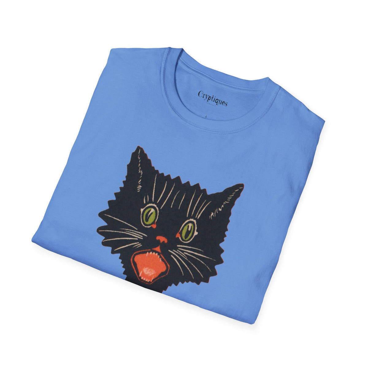 Adult T w/ Authentic Vintage Halloween 1920s Scaredy Cat Seal Image