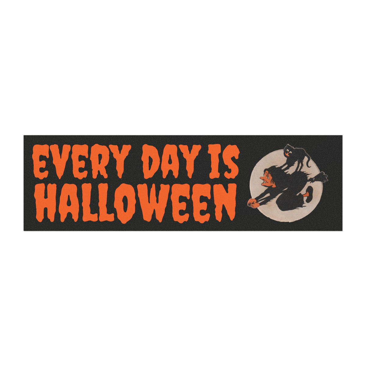 Car Magnet w/ Authentic Vintage Halloween 1916 Image of Witch & Moon Seal - 'Everyday Is Halloween'