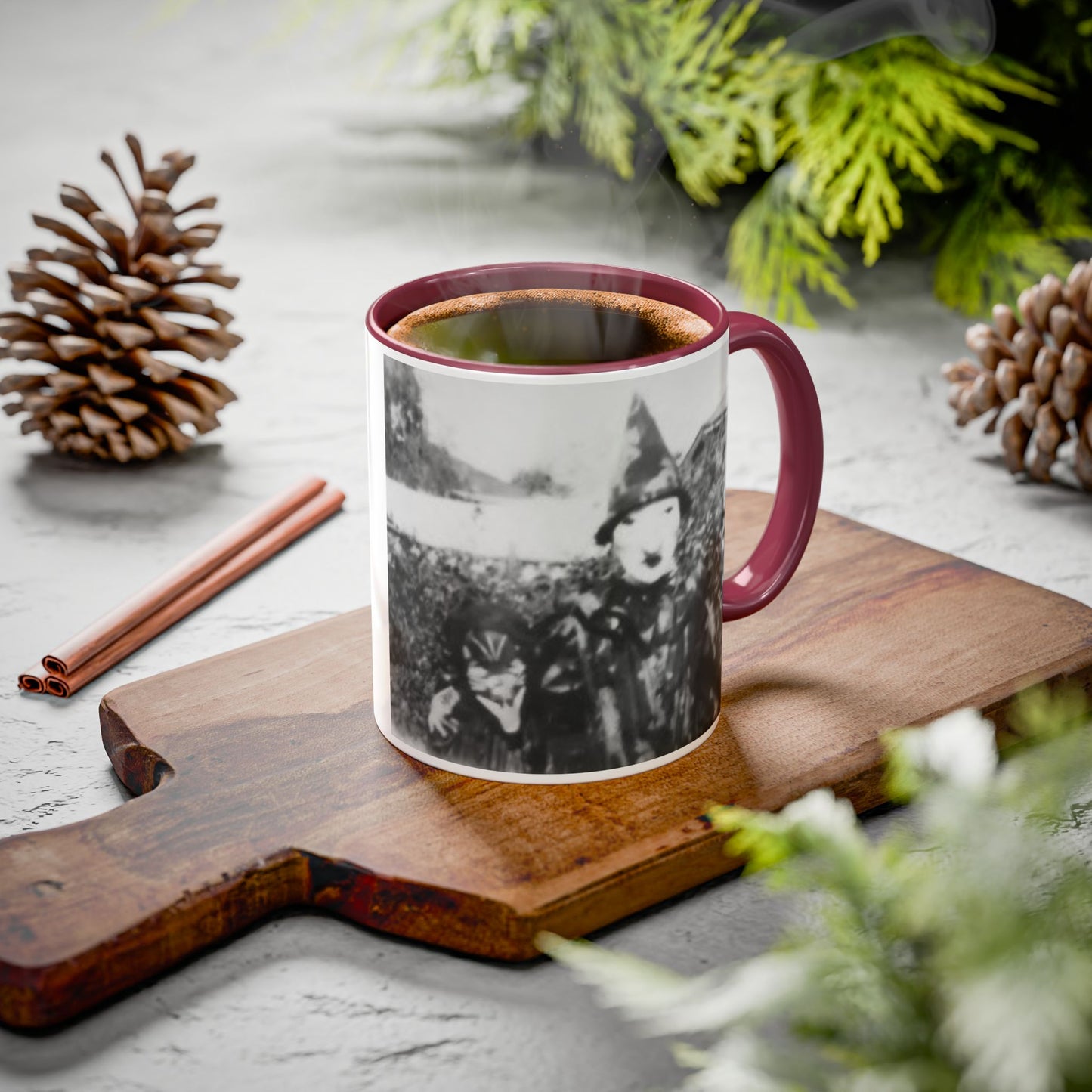 2 1940's Kids in Masks Colorful Mug