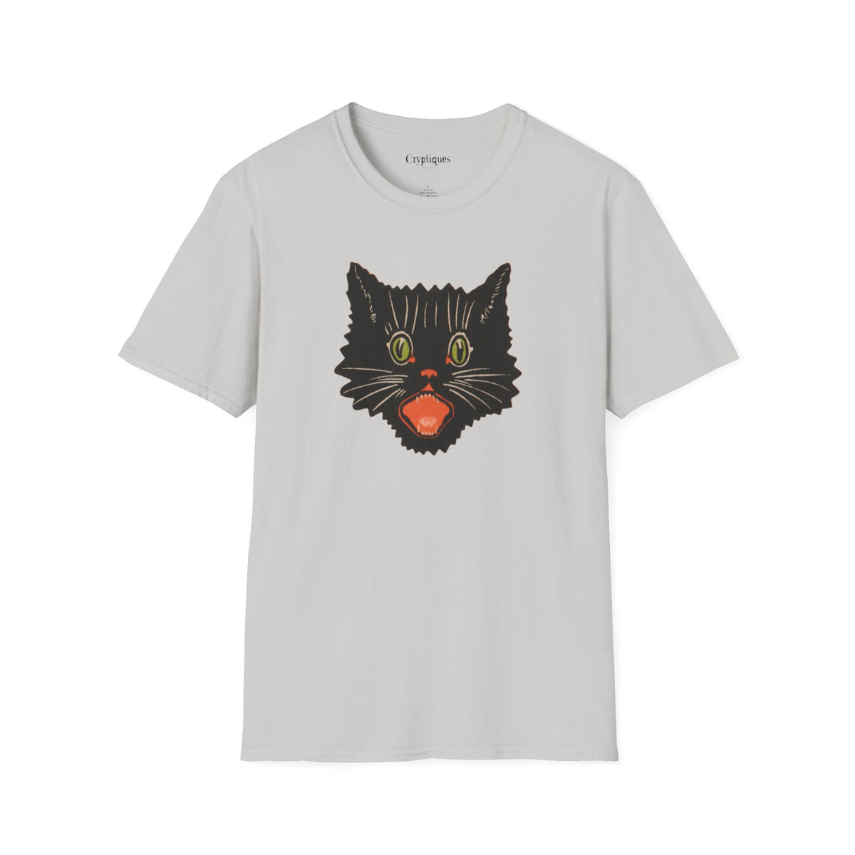 Adult T w/ Authentic Vintage Halloween 1920s Scaredy Cat Seal Image