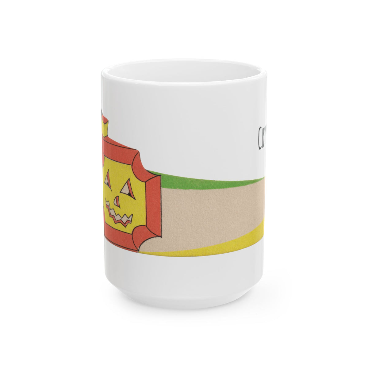 Ceramic Mug w/ Authentic Vintage Halloween 1930s Art Deco JOL Place Card Image (11oz, 15oz) 'Crypt Tea'