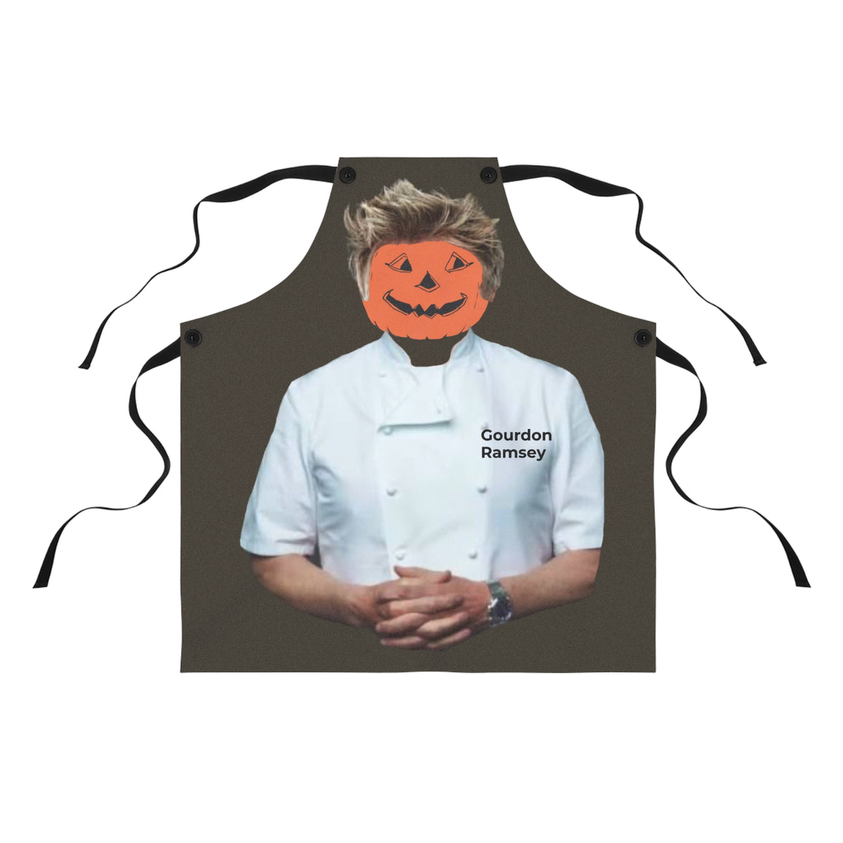 Apron w/ Authentic 1930s JOL Face Die Cut Decoration Image 'Gourdon Ramsey'