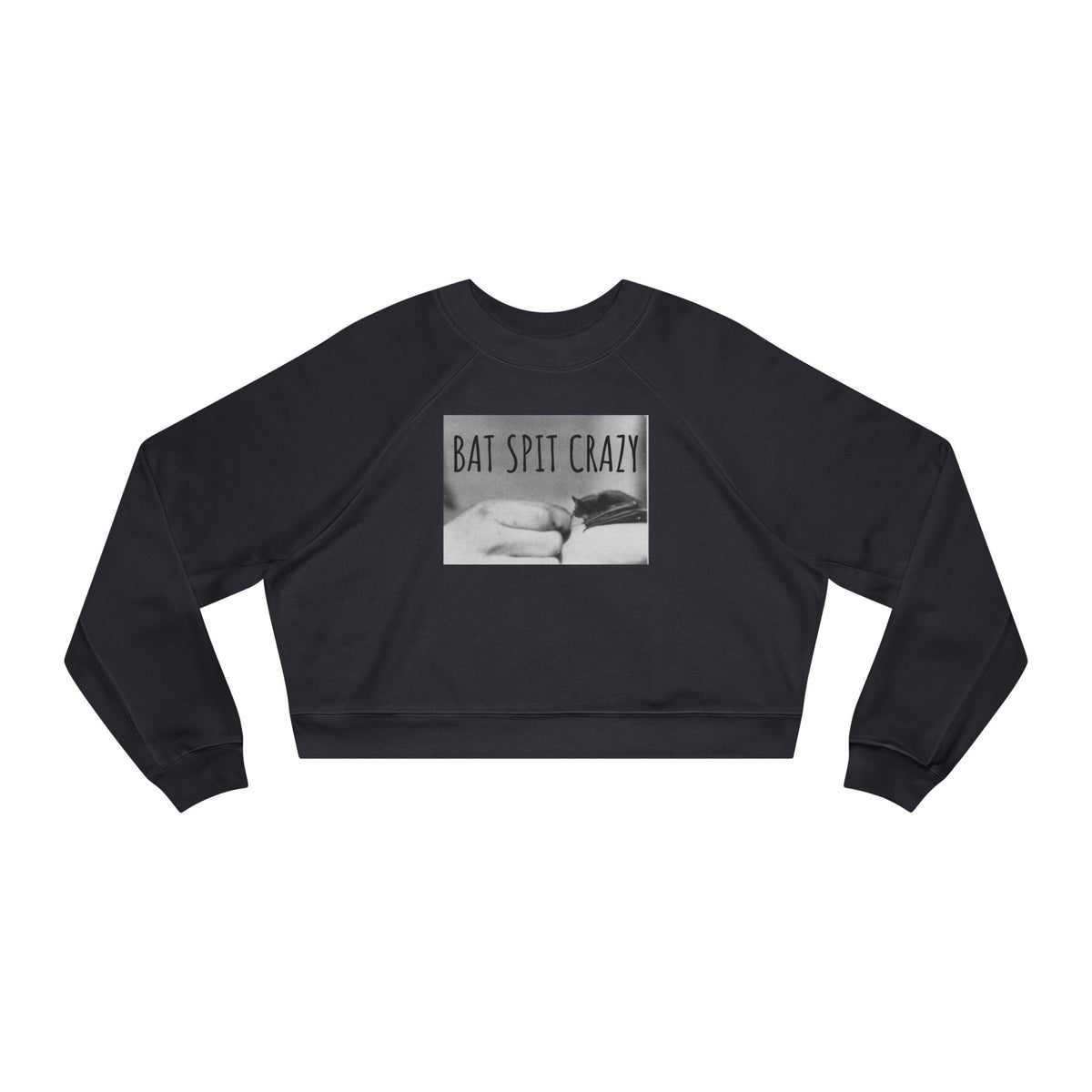 Cropped Pullover w/Authentic 1930s Hand Feeding Baby Bat Image 'Bat Spit Crazy'
