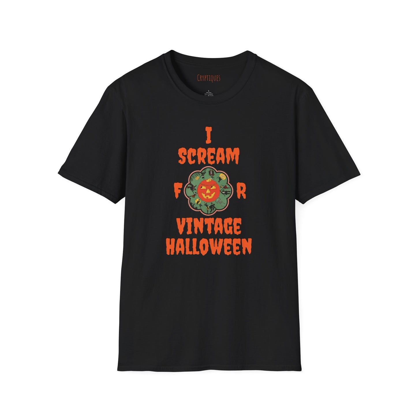 I Scream For Vintage Halloween Unisex Softstyle T-Shirt
