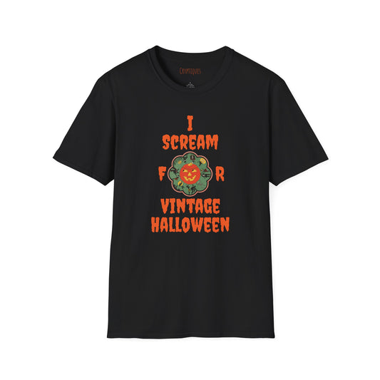 I Scream For Vintage Halloween Unisex Softstyle T-Shirt