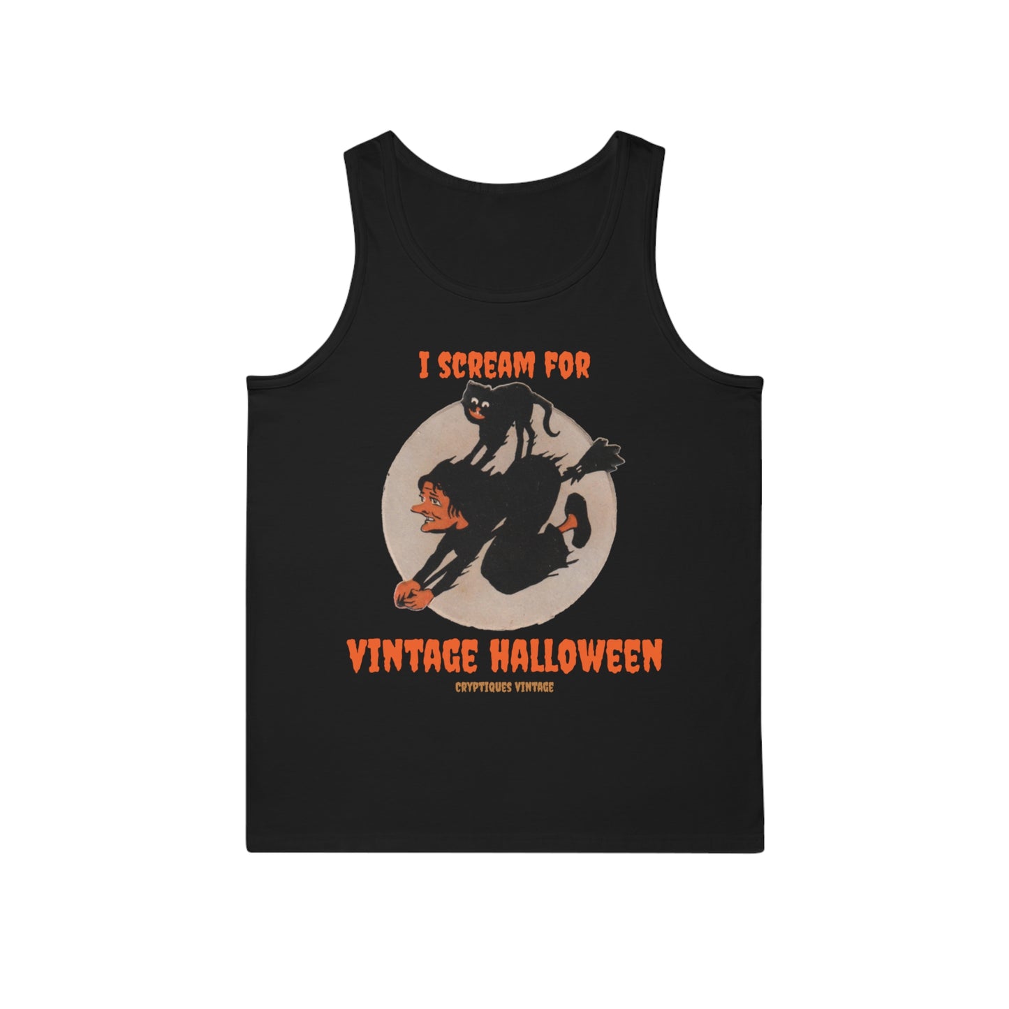 Witch Cat Broom Unisex Softstyle™ Tank Top
