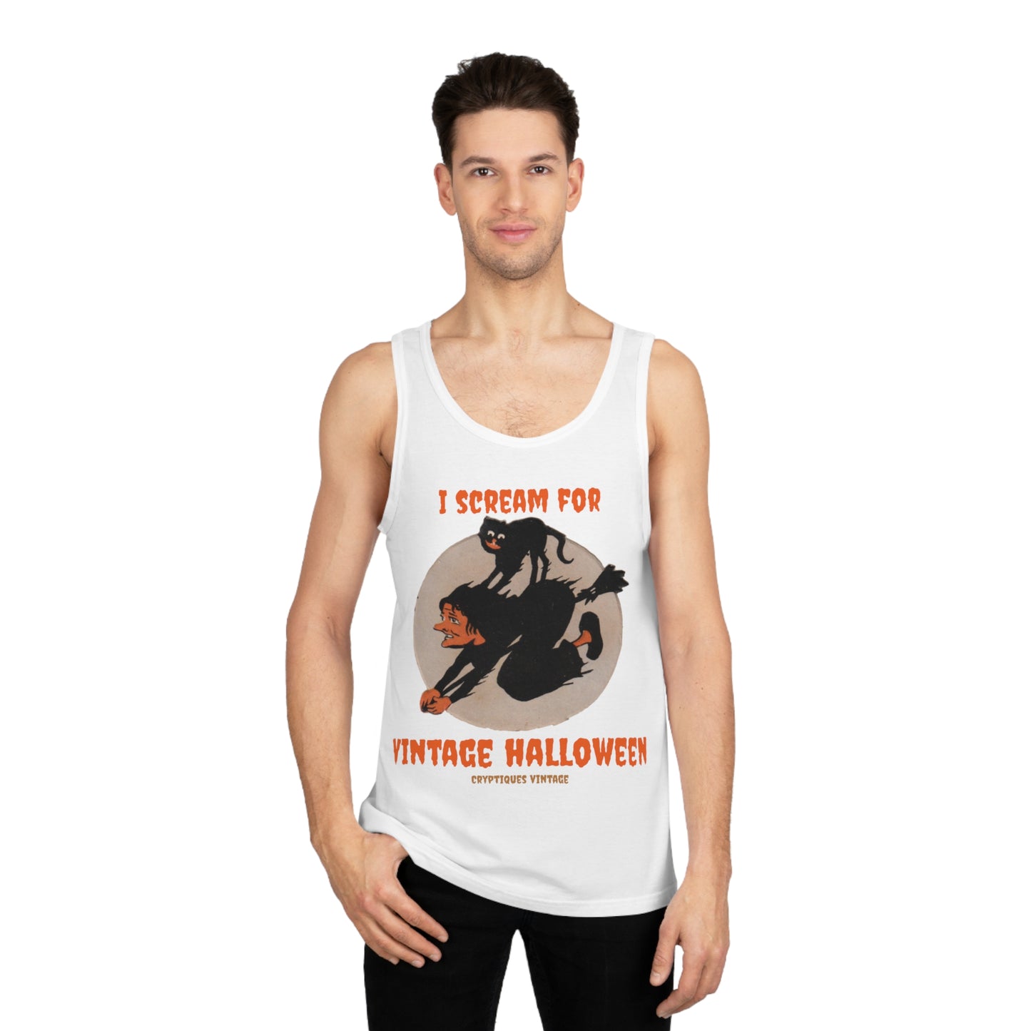 Witch Cat Broom Unisex Softstyle™ Tank Top