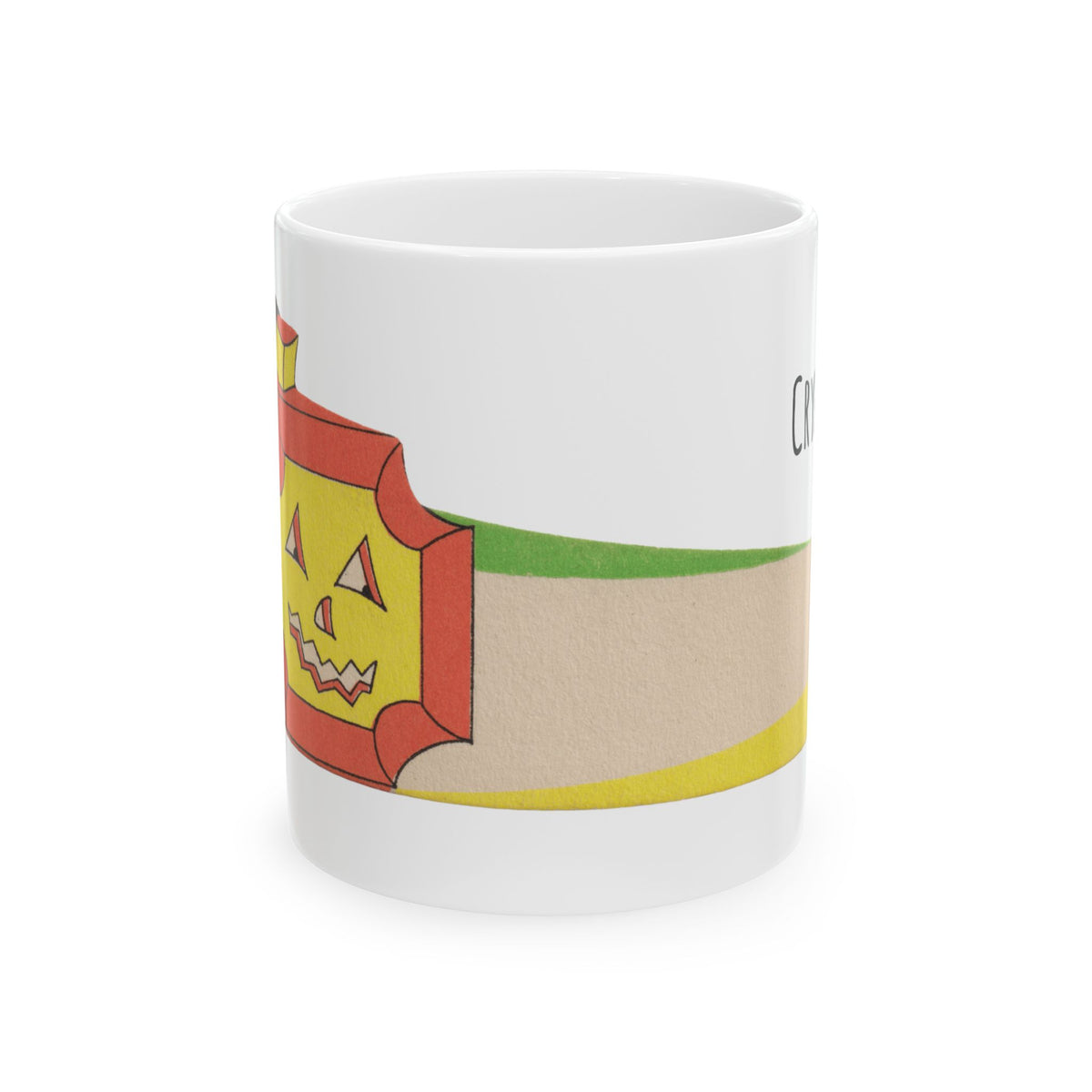 Ceramic Mug w/ Authentic Vintage Halloween 1930s Art Deco JOL Place Card Image (11oz, 15oz) 'Crypt Tea'