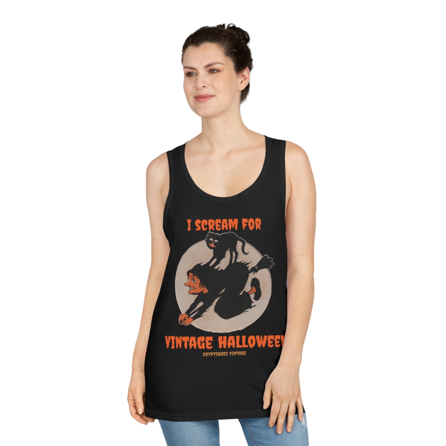 Witch Cat Broom Unisex Softstyle™ Tank Top
