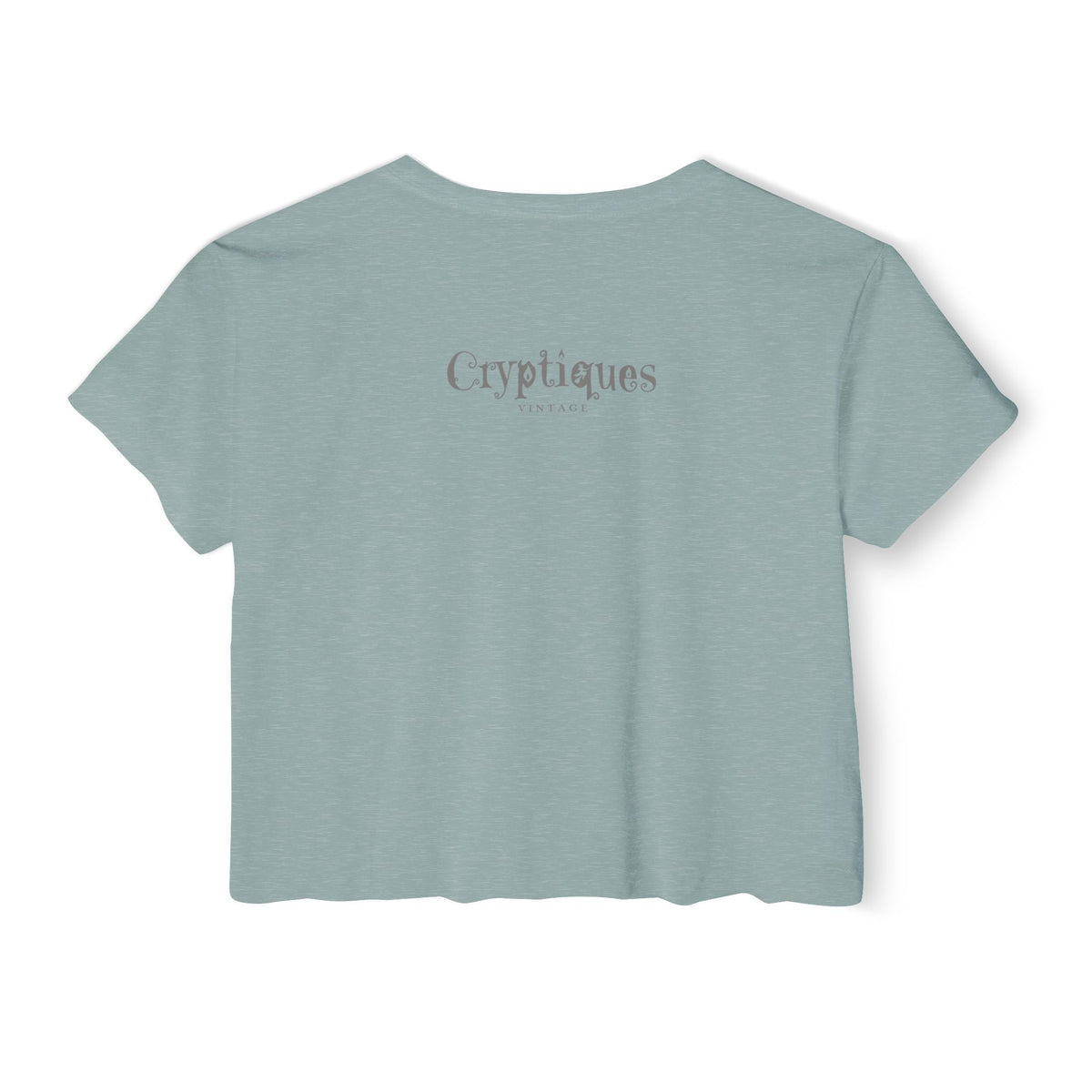 Women's Crop Top w/ Authentic Vintage Halloween 1930s Image of a Yellow Art Deco Witch Place Card