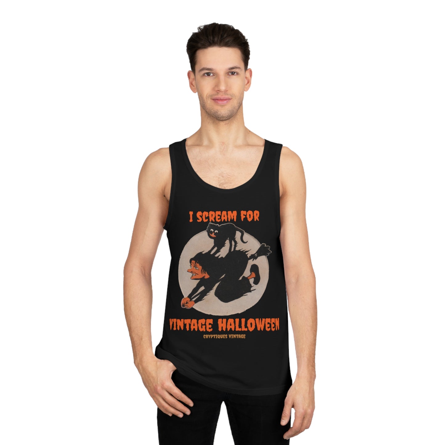 Witch Cat Broom Unisex Softstyle™ Tank Top