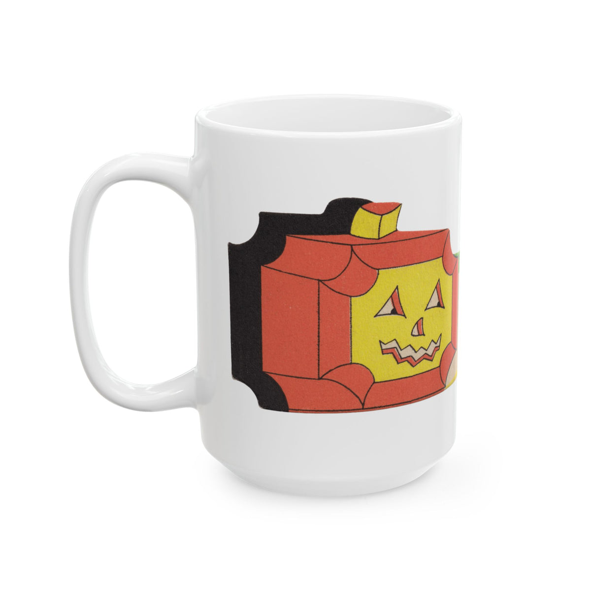 Ceramic Mug w/ Authentic Vintage Halloween 1930s Art Deco JOL Place Card Image (11oz, 15oz) 'Crypt Tea'
