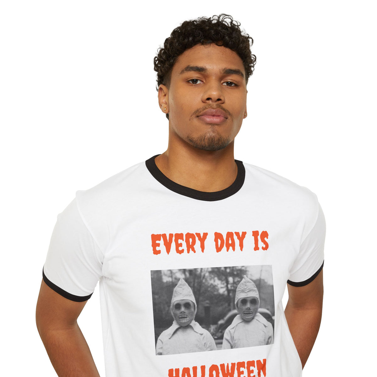 Adult T Ringer w/Authentic 1940s Image of Creepy Ghouls "Every Day Is Halloween"