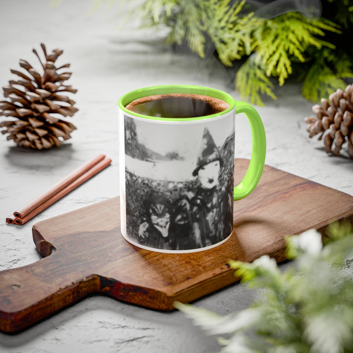 2 1940's Kids in Masks Colorful Mug