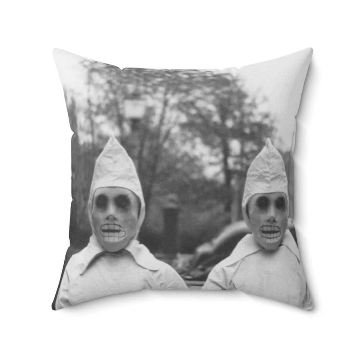 Throw Pillow w/ Authentic Vintage Halloween 1940s Image 2 Halloween Ghouls Trick or Treating
