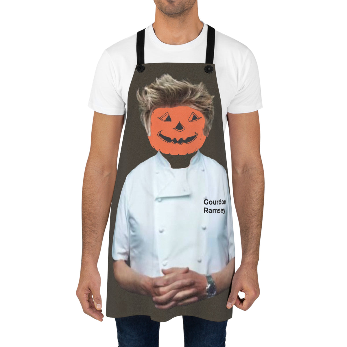Apron w/ Authentic 1930s JOL Face Die Cut Decoration Image 'Gourdon Ramsey'