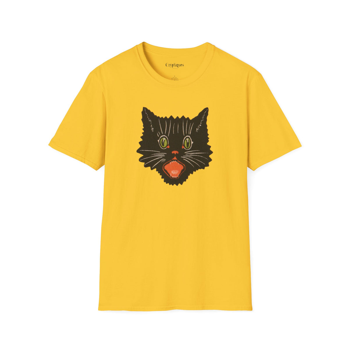 Adult T w/ Authentic Vintage Halloween 1920s Scaredy Cat Seal Image